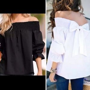 Off Shoulder Bow Back top BUNDLE